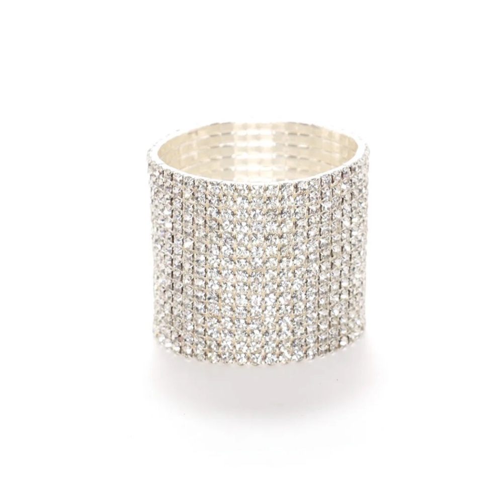 Fashion Nova Silver Rhinestone Bracelet